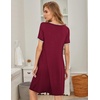 image:imageEkouaer Womens Nightgown Short Sleeve Sleepwear Soft Pleated Sleepshirt  Women Scoopneck Nightshirt Loose Night Gown YearRound Sleep Dress Maternity Labor Gown Outdoor LoungewearWinered