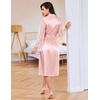 image:imageEouaer Womens Satin Kimono Robe for Bridesmaid and Bride Wedding Party Getting Ready Short RobePink