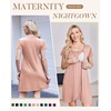 image:imageNursing Nightgown Short Sleeve Breasfeeding Birthing Gown Maternity Dress  Nursing Nightgown for Women Short Sleeve Nursing Gown Design for Beastfeeding Access and Hospital Stay Postpartum RecoveryLight Pink
