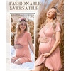image:imageNursing Nightgown Short Sleeve Breasfeeding Birthing Gown Maternity Dress  Nursing Nightgown for Women Short Sleeve Nursing Gown Design for Beastfeeding Access and Hospital Stay Postpartum RecoveryPink
