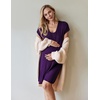 image:imageNursing Nightgown Short Sleeve Breasfeeding Birthing Gown Maternity Dress  Nursing Nightgown for Women Short Sleeve Nursing Gown Design for Beastfeeding Access and Hospital Stay Postpartum RecoveryPurple