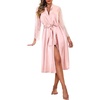 image:imageEouaer Womens Satin Kimono Robe for Bridesmaid and Bride Wedding Party Getting Ready Short RobePink