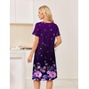 image:imageEkouaer Nightgowns for Women Short Sleeve Pleated House Dress with Pockets  Floral Print Moo Moos Soft Mumu Dress SkinFriendly No SeeThrough Elegant Lounge Dress for Daliy Lounge SleepingPurple Flower