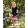 image:imageEkouaer Nightgowns for Women Short Sleeve Pleated House Dress with Pockets  Floral Print Moo Moos Soft Mumu Dress SkinFriendly No SeeThrough Elegant Lounge Dress for Daliy Lounge SleepingCherry Blossoms