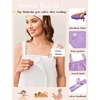 image:imageEkouaer Towel Robe for Women Short Spa Bath Wrap Towel Wrap Shower Robe  Absorbent Material Headband Strap PocketsWhite