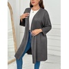 image:imageEkouaer Women Plus Size Robe Knee Length Lightweight Bathrobe Short Kimono Robes with Pockets Maternity Robe  V Neck Knee Length Lightweight Soft Comfy Ladies Sleepwear Maternity Robes 1X5XDark Grey