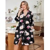 image:imageEkouaer Women Plus Size Robe Knee Length Lightweight Bathrobe Short Kimono Robes with Pockets Maternity Robe  V Neck Knee Length Lightweight Soft Comfy Ladies Sleepwear Maternity Robes 1X5XFloral Black