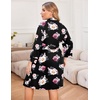 image:imageEkouaer Women Plus Size Robe Knee Length Lightweight Bathrobe Short Kimono Robes with Pockets Maternity Robe  V Neck Knee Length Lightweight Soft Comfy Ladies Sleepwear Maternity Robes 1X5XFloral Black