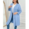 image:imageEkouaer Women Plus Size Robe Knee Length Lightweight Bathrobe Short Kimono Robes with Pockets Maternity Robe  V Neck Knee Length Lightweight Soft Comfy Ladies Sleepwear Maternity Robes 1X5XLight Blue