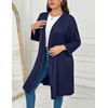image:imageEkouaer Women Plus Size Robe Knee Length Lightweight Bathrobe Short Kimono Robes with Pockets Maternity Robe  V Neck Knee Length Lightweight Soft Comfy Ladies Sleepwear Maternity Robes 1X5XNavy