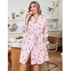 image:imageEkouaer Women Plus Size Robe Knee Length Lightweight Bathrobe Short Kimono Robes with Pockets Maternity Robe  V Neck Knee Length Lightweight Soft Comfy Ladies Sleepwear Maternity Robes 1X5XFlamingos