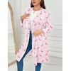image:imageEkouaer Women Plus Size Robe Knee Length Lightweight Bathrobe Short Kimono Robes with Pockets Maternity Robe  V Neck Knee Length Lightweight Soft Comfy Ladies Sleepwear Maternity Robes 1X5XFlamingos