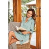 image:imageEkouaer Womens Satin Button Down Nightshirt 34 Sleeve Boyfriend Nightgown  Notch Collar Sleepshirt Satin Slip Pajama Dress Sexy Outdoor Shirt Dress Bridal Party Gown Pajama Party Nightwear S3XlStripes Ice Green
