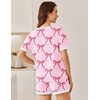 image:imageEkouaer Womens Ribbed Knit Pajama Set Short Sleeve Top Shorts PJs  Pajama Sets for Women 2 Piece with Crew Neck Contrast Design Ribbed Knit Sleepwear Side Pockets Drawstring WaistbandBow Tiepink