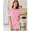 image:imageEkouaer Womens Ribbed Knit Pajama Set Short Sleeve Top Shorts PJs  Pajama Sets for Women 2 Piece with Crew Neck Contrast Design Ribbed Knit Sleepwear Side Pockets Drawstring WaistbandCherrypink
