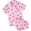 image:imageEkouaer Womens Satin Pajama Set Silk Pj Short Sets 2 Piece Loungewear S5XL  Soft Button Down Sleepwear Short Sleeve Shirt and Shorts Pj Set with Split Design for Sleep Lounge Wedding Bridal GiftsPink Butterfly