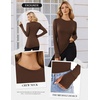 image:imageEkouaer Long Sleeve Shirts for Women Crew Neck Undershirt with Thumb Holes  Lightweight Soft Fabric Thermal Underscrub Casual Fitted Basic Underwear Fall Winter Workout Base Layer Athletic ClothBrown