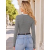 image:imageEkouaer Long Sleeve Shirts for Women Crew Neck Undershirt with Thumb Holes  Lightweight Soft Fabric Thermal Underscrub Casual Fitted Basic Underwear Fall Winter Workout Base Layer Athletic ClothWhite Black Stripe