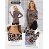image:imageEkouaer Long Sleeve Shirts for Women Crew Neck Undershirt with Thumb Holes  Lightweight Soft Fabric Thermal Underscrub Casual Fitted Basic Underwear Fall Winter Workout Base Layer Athletic ClothLeopard Print