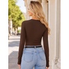 image:imageEkouaer Long Sleeve Shirts for Women Crew Neck Undershirt with Thumb Holes  Lightweight Soft Fabric Thermal Underscrub Casual Fitted Basic Underwear Fall Winter Workout Base Layer Athletic ClothBrown