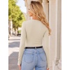 image:imageEkouaer Long Sleeve Shirts for Women Crew Neck Undershirt with Thumb Holes  Lightweight Soft Fabric Thermal Underscrub Casual Fitted Basic Underwear Fall Winter Workout Base Layer Athletic ClothBeige