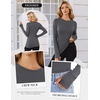 image:imageEkouaer Long Sleeve Shirts for Women Crew Neck Undershirt with Thumb Holes  Lightweight Soft Fabric Thermal Underscrub Casual Fitted Basic Underwear Fall Winter Workout Base Layer Athletic ClothDark Grey