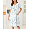 image:imageEkouaer Moo Moos for Women Cotton House Dress With Pockets Soft Nightgowns  Cotton Short Sleeve Mumu Dresses Embroidered Lounge Dress Floral Sleepwear V Neck Loungewear Mothers Gifts Daily HomeWhite Water Painting