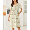 image:imageEkouaer Moo Moos for Women Cotton House Dress With Pockets Soft Nightgowns  Cotton Short Sleeve Mumu Dresses Embroidered Lounge Dress Floral Sleepwear V Neck Loungewear Mothers Gifts Daily HomeYellow Floral