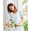 image:imageEkouaer Moo Moos for Women Cotton House Dress With Pockets Soft Nightgowns  Cotton Short Sleeve Mumu Dresses Embroidered Lounge Dress Floral Sleepwear V Neck Loungewear Mothers Gifts Daily HomeWhite Water Painting