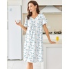 image:imageEkouaer Moo Moos for Women Cotton House Dress With Pockets Soft Nightgowns  Cotton Short Sleeve Mumu Dresses Embroidered Lounge Dress Floral Sleepwear V Neck Loungewear Mothers Gifts Daily HomeWhite Water Painting