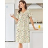 image:imageEkouaer Moo Moos for Women Cotton House Dress With Pockets Soft Nightgowns  Cotton Short Sleeve Mumu Dresses Embroidered Lounge Dress Floral Sleepwear V Neck Loungewear Mothers Gifts Daily HomeYellow Floral