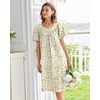 image:imageEkouaer Moo Moos for Women Cotton House Dress With Pockets Soft Nightgowns  Cotton Short Sleeve Mumu Dresses Embroidered Lounge Dress Floral Sleepwear V Neck Loungewear Mothers Gifts Daily HomeYellow Floral