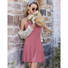 image:imageEkouaer Nightgowns for Women Bamboo Viscose Sleeveless Night Gown  Cooling Soft Breathable Lightweight Fabric Racerback Chemise Soft Sleepwear Tank Sleep Shirt Spaghetti Strap NightiesDeep Pink