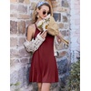 image:imageEkouaer Nightgowns for Women Bamboo Viscose Sleeveless Night Gown  Cooling Soft Breathable Lightweight Fabric Racerback Chemise Soft Sleepwear Tank Sleep Shirt Spaghetti Strap NightiesDeep Red