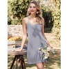 image:imageEkouaer Nightgowns for Women Bamboo Viscose Sleeveless Night Gown  Cooling Soft Breathable Lightweight Fabric Racerback Chemise Soft Sleepwear Tank Sleep Shirt Spaghetti Strap NightiesLight Grey