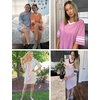 image:imageEkouaer Nightgowns for Women Cotton Night Gowns Short Sleeve Sleepwear  Ladies Sleep Shirts Casual T Shirt Nightgown V Neck Night Shirts Soft Moo Moos Color Block Pajama Shirt Plus Size NightshirtsApink