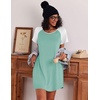 image:imageEkouaer Nightgowns for Women Cotton Sleep Shirt Short Sleeve Night Shirt  Crew Neck Night Gown Soft Sleepwear Casual T Shirt Pajama Dress Short Lounge Dress Pullover Loungewear for Daily SleepGreen
