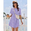 image:imageEkouaer Nightgowns for Women Cotton Sleep Shirt Short Sleeve Night Shirt  Crew Neck Night Gown Soft Sleepwear Casual T Shirt Pajama Dress Short Lounge Dress Pullover Loungewear for Daily SleepPurple Abstract Dots