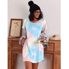 image:imageEkouaer Nightgowns for Women Cotton Sleep Shirt Short Sleeve Night Shirt  Crew Neck Night Gown Soft Sleepwear Casual T Shirt Pajama Dress Short Lounge Dress Pullover Loungewear for Daily SleepPink Tie Dye