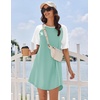 image:imageEkouaer Nightgowns for Women Cotton Sleep Shirt Short Sleeve Night Shirt  Crew Neck Night Gown Soft Sleepwear Casual T Shirt Pajama Dress Short Lounge Dress Pullover Loungewear for Daily SleepGreen