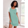 image:imageEkouaer Nightgowns for Women Cotton Sleep Shirt Short Sleeve Night Shirt  Crew Neck Night Gown Soft Sleepwear Casual T Shirt Pajama Dress Short Lounge Dress Pullover Loungewear for Daily SleepGreen