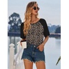 image:imageEkouaer Nightgowns for Women Cotton Sleep Shirt Short Sleeve Night Shirt  Crew Neck Night Gown Soft Sleepwear Casual T Shirt Pajama Dress Short Lounge Dress Pullover Loungewear for Daily SleepLeopard Print