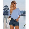 image:imageEkouaer Nightgowns for Women Cotton Sleep Shirt Short Sleeve Night Shirt  Crew Neck Night Gown Soft Sleepwear Casual T Shirt Pajama Dress Short Lounge Dress Pullover Loungewear for Daily SleepLight Blue