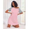 image:imageEkouaer Nightgowns for Women Cotton Sleep Shirt Short Sleeve Night Shirt  Crew Neck Night Gown Soft Sleepwear Casual T Shirt Pajama Dress Short Lounge Dress Pullover Loungewear for Daily SleepLight Pink