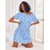 image:imageEkouaer Nightgowns for Women Cotton Sleep Shirt Short Sleeve Night Shirt  Crew Neck Night Gown Soft Sleepwear Casual T Shirt Pajama Dress Short Lounge Dress Pullover Loungewear for Daily SleepBlue Moon