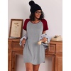 image:imageEkouaer Nightgowns for Women Cotton Sleep Shirt Short Sleeve Night Shirt  Crew Neck Night Gown Soft Sleepwear Casual T Shirt Pajama Dress Short Lounge Dress Pullover Loungewear for Daily SleepLight Grey