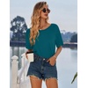 image:imageEkouaer Nightgowns for Women Cotton Sleep Shirt Short Sleeve Night Shirt  Crew Neck Night Gown Soft Sleepwear Casual T Shirt Pajama Dress Short Lounge Dress Pullover Loungewear for Daily SleepBlue