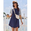 image:imageEkouaer Nightgowns for Women Cotton Sleep Shirt Short Sleeve Night Shirt  Crew Neck Night Gown Soft Sleepwear Casual T Shirt Pajama Dress Short Lounge Dress Pullover Loungewear for Daily SleepNavy Blue