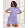 image:imageEkouaer Nightgowns for Women Cotton Sleep Shirt Short Sleeve Night Shirt  Crew Neck Night Gown Soft Sleepwear Casual T Shirt Pajama Dress Short Lounge Dress Pullover Loungewear for Daily SleepPurple Abstract Dots