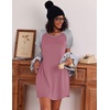 image:imageEkouaer Nightgowns for Women Cotton Sleep Shirt Short Sleeve Night Shirt  Crew Neck Night Gown Soft Sleepwear Casual T Shirt Pajama Dress Short Lounge Dress Pullover Loungewear for Daily SleepPeach Pink